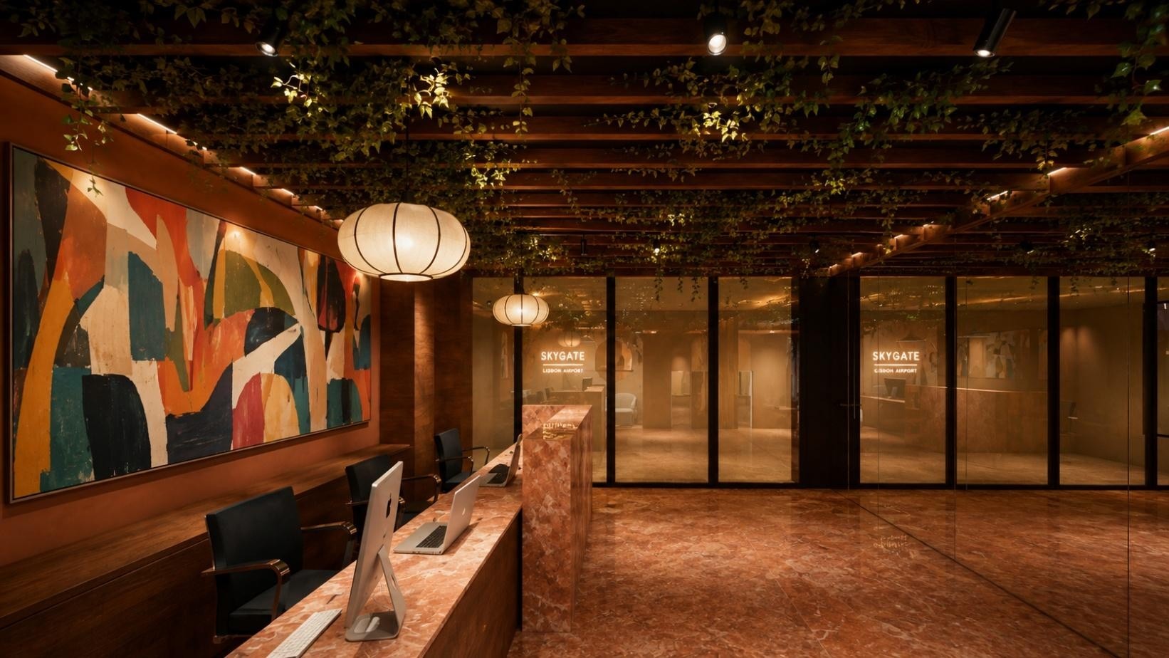 Hotel Prior Velho — receção, mármore e arte